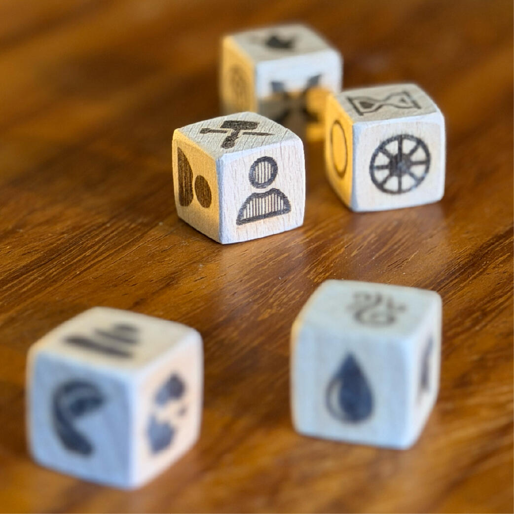 Fatem Bones - A formula cast Handmade engraved wooden chaos magic dice set, Fatem Bones by WMFrewolfe