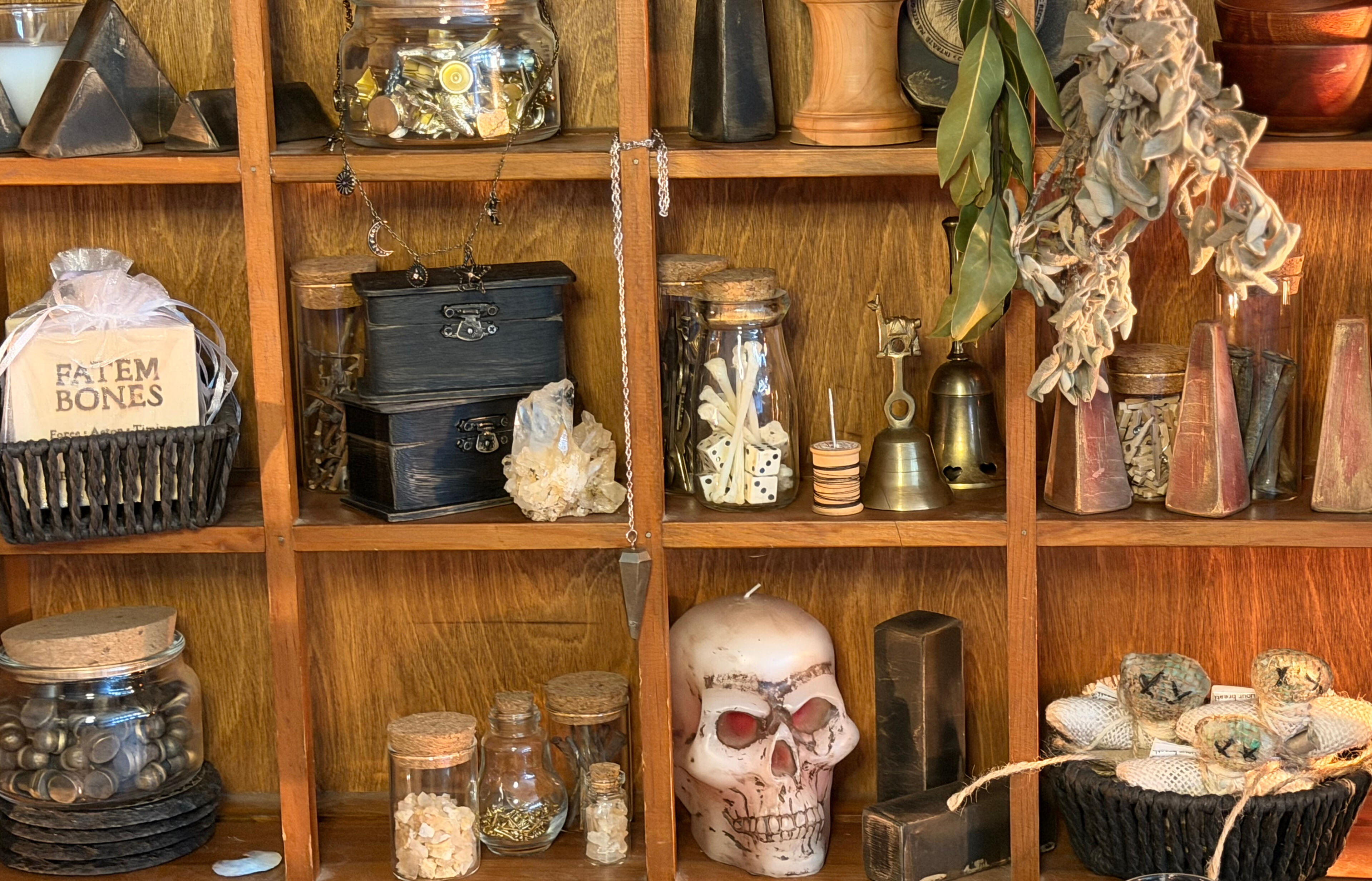 A detailed look at the cabinet of baubles in the workshop - WMFrewolfe